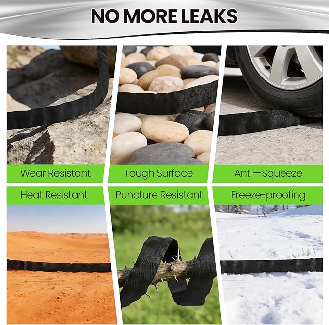 25FT Non-Expandable Garden Hose Lightweight Flexible Water Hose With Sprayer Nozzle High Pressure Kink Resistant & Leakproof Durable Portable For Yard Garden Lawn
