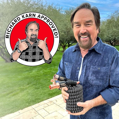 Pocket Hose 50 FT Copper Bullet Expandable Garden Hose w/10 Pattern Thumb Spray Nozzle AS SEEN ON TV 650psi 3/4 in Patented Lead-Free Ultra-Lightweight Solid Copper Anodized Aluminum