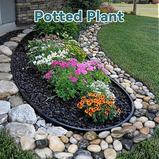 20lbs River Rocks, 2-3 Inch Plant Rocks for Pots Indoor, Decorative Garden Rocks Outdoor Landscaping, Polished Natural Stone for Walkways, Yard, Vases, Crafts