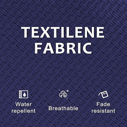 PURPLE LEAF Outdoor Patio Chaise Lounge Set 4 Pieces Pool Lounge Sunbathing Chairs with Wheels Chair for Yard (4 Navy Blue Lounges W/Side Table)