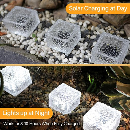 JKIMK Solar Brick Lights - Outdoor Waterproof Patio & Garden Decor (6 Packs for Patio, Yard, Walkway, Pathway)