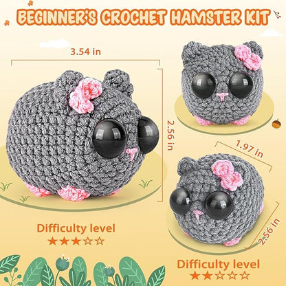 Crochetta Beginner Crochet Kit with Step-by-Step Video Tutorials, Learn to Crochet for Adults & Kids, Knitting Craft Supplies, Hanging Plants Home Decor (40%+ Yarn)