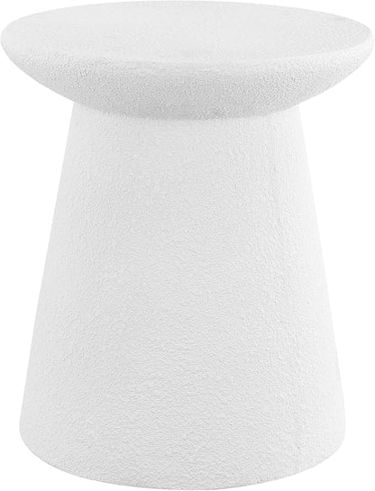 JONATHAN Y TBL1108A Hollie 18" Minimalist Modern Drum Indoor/Outdoor Accent Table Pedestal, Contemporary, Mid-Century, Art Deco, Bohemian, Patio, Garden Room, Bathroom, Living Room, White Frosted