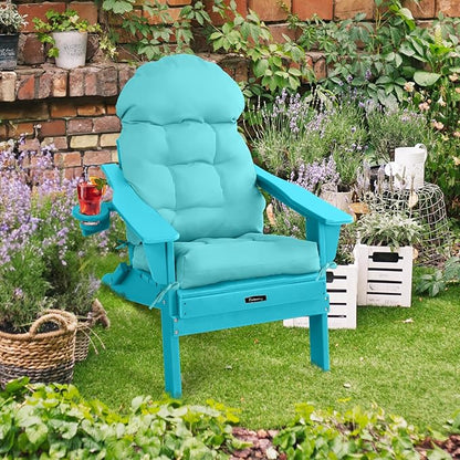 FUNBERRY Patio Chair Cushions Set of 4, Thicken Comfy Cushions for Rocker Non Slip Fade Shield Waterproof High Back with Ties