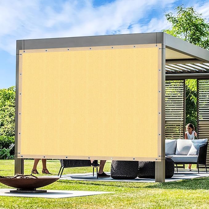 Artpuch Outdoor Pergola Shade Cover 22x24 FT Sun Shade Cloth with Grommets Sand 90% UV Protection Canopy Patio Privacy Screen (Customized Available)