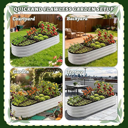 Thick 47x24x12 Inch Oval Fabric Raised Garden Bed Liner, Extra Strong Planter Liner for Wooden Metal Frames, Heavy Duty Aeration Cloth Grow Bag for Vegetables, Outdoor Patio Use