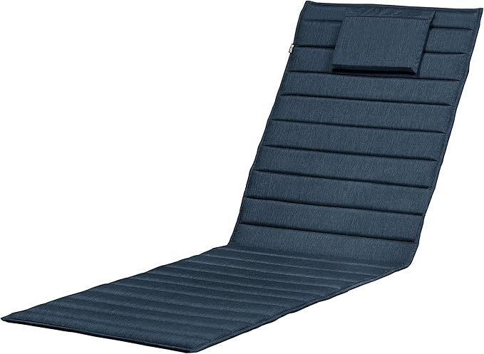 Classic Accessories Storigami Water-Resistant 74 x 23 Inch Chaise Lounge Cushion, Heather Indigo, Patio Cushion