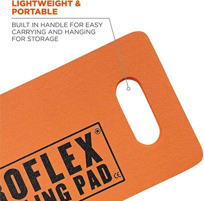 Ergodyne ProFlex 375 Kneeling Pad, Foam Knee Cushion, Water Resistant Kneeling Mat, 8" x 18" x 1,Orange, Compact
