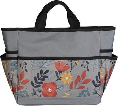 MDSTOP Garden Tool Bag, Garden Tool Kit Holder Home Organizer Storage Carrier, Oxford Garden Hand Tool Storage Tote Organizer with Handle and 8 Roomy Pockets, Floral Gardening Gift, Tools Not Included