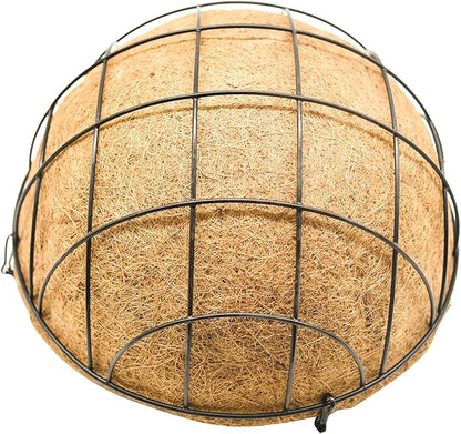 14 inch Metal Hanging Baskets For Plants Outdoor 4 Pack Round Metal Wire Hanging Basket Planter with Coco Fiber Liners Plant Holder for Garden, Patio, Deck, Porch Plants Flower Potss Outdoor(Grid)