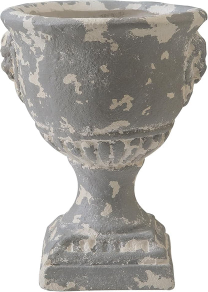 SOFE 12 Inches Tall Shabby Chic Urn Planters for Outdoor Plants, Vintage Resin Planter Pot, Flower Pot Rustic Outdoor Vases for Porch, Farmhouse Pedestal Planters