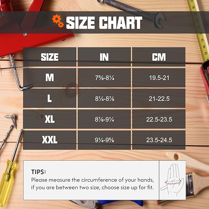HANDLANDY Work Gloves for Men & Women, Utility Mechanic Working Gloves Touch Screen, Flexible Gardening Gloves for Yard