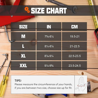 HANDLANDY Work Gloves for Men & Women, Utility Mechanic Working Gloves Touch Screen, Flexible Gardening Gloves for Yard