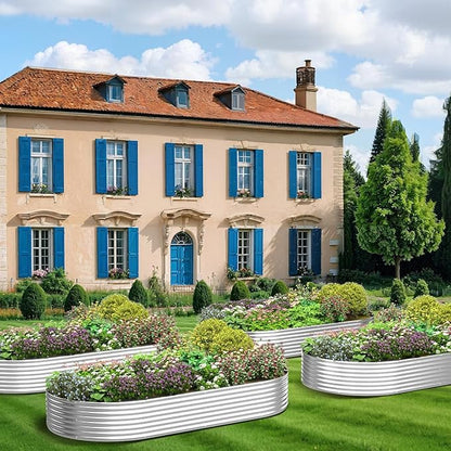 BTDVR 3 PCS 6×3ft Galvanized Raised Garden Bed Outdoor, Metal Raised Beds for Vegetables, Above Ground Garden Box for Flower, Steel Garden Bed for Gardening