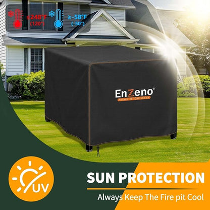 Enzeno Fire Pit Cover Square,Outdoor Firepit Cover Waterproof,Oxford Cloth Patio Fire Table Cover for Outdoor Fire Pit,Fits 30-31 inch Gas Firepit Covers(31" L x 31" W x 25" H)