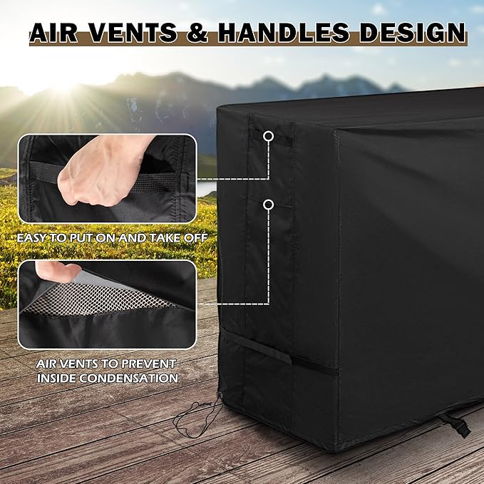 Patio Bar Table Set Cover for 55in Pub Height Bar Table & 2 Bar Stools, Outdoor Bar Height Table and Chairs Set Cover for 3 Piece High Top Patio Set
