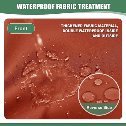 Waterproof Patio Cushions for Outdoor Furniture, Fade Resistant Back Pillow and Seat Cushion Set for Couch Replacements, 19 x 19 Inch, Rust, 1 Set