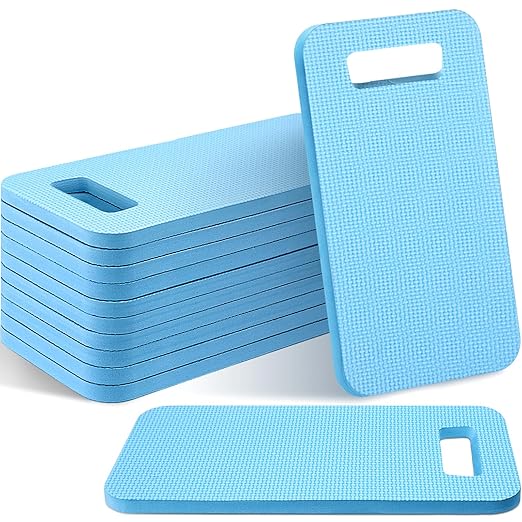 Riakrum 10 Pcs Garden Kneeling Pad Garden Knee Pads Thick Foam Knee Mat Waterproof Knee Cushions for Kneeling Multi Functional Kneeler for Praying, Gardening, Baby Bath, Yoga, 15.4 x 6.7 Inch (Blue)