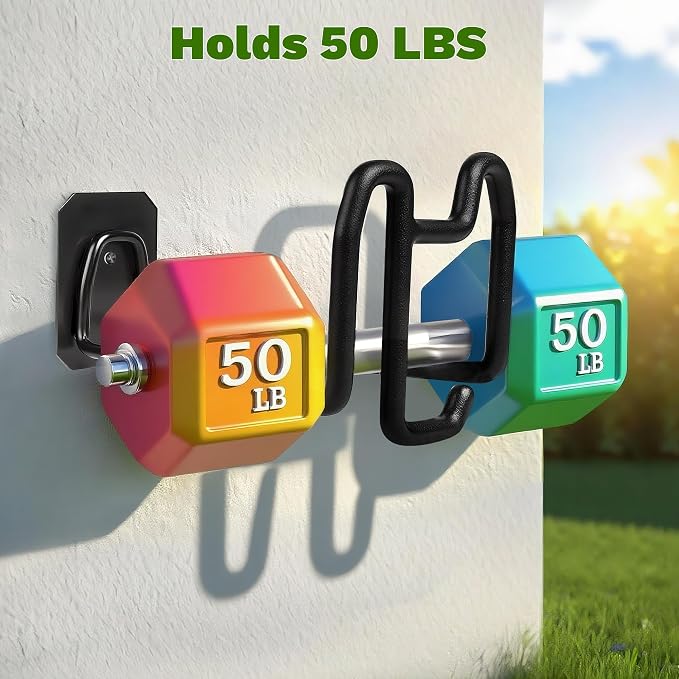 Garden Hose Holder Wall Mount Water Hose Holders for Outside | Metal Hose Hanger with Hook Heavy Duty Garden Hose Reel for Outside Yard Lawn Storage