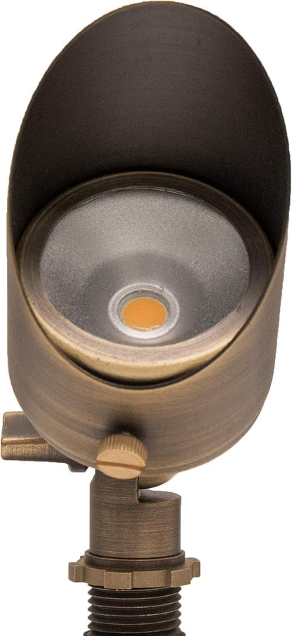 12V 6W Solid Brass (Bronze) LED Outdoor Spotlight 2700K Warm White 275 Lumens for Low Voltage Landscape Lighting of Yard, Lawn, Garden, Patio, Trees & House