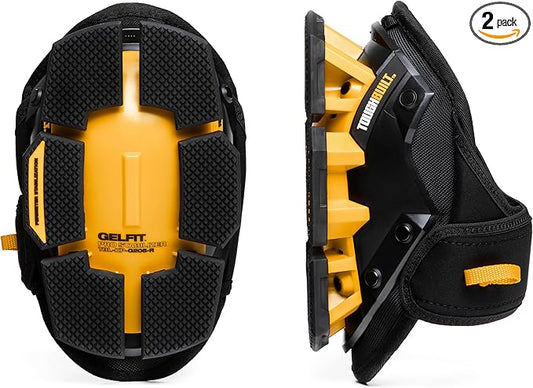 ToughBuilt - GelFit Stabilizer Knee Pads, Heavy-Duty Gel Cushioning with Ergonomic Support, Durable Hard Shell, and Stable Non-Slip Design for Construction & Flooring (TBL-KP-G205-R)