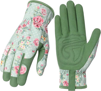 Pleneal Gardening Gloves for Women Men - Leather Garden Gloves Thorn Proof, Outdoor Protective Working Gloves for Weeding
