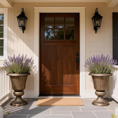 Athena Collection 20''H Garden Plastic Urn Vintage Tall Planter Urn Patio Large Flower Pot Porch Planter Large Planter for Indoor Outdoor Plant, Bronze