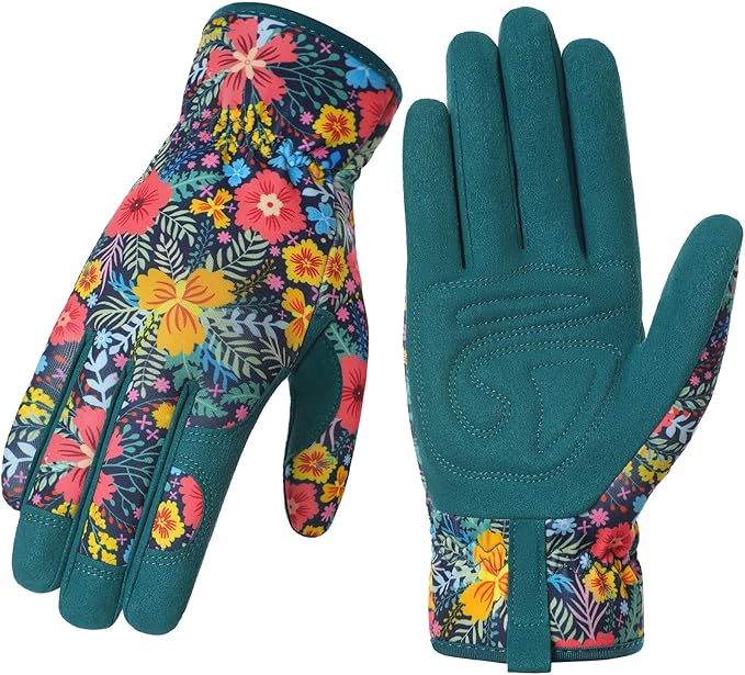 Trifabricy Gardening Gloves for Women, Breathable Leather Garden Gloves with Grip, Thorn-Proof Puncture-Resistant Work Gloves