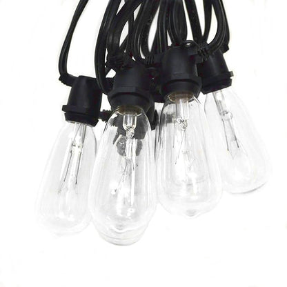 Hometown Evolution, Inc. Commercial Grade Vintage Edison Outdoor String Lights (ST40 Clear - Commercial Black Wire, 100 ft)