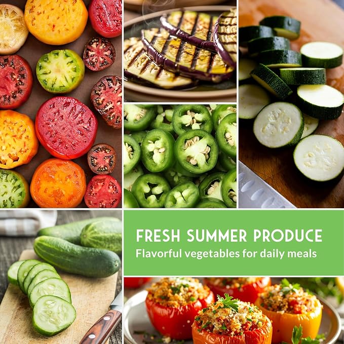 Summer Vegetable Garden Seeds - 10 Heirloom Non-GMO Variety Pack for Planting - Warm Weather Gardening Collection for Fresh Vegetables - Survival Garden Seeds