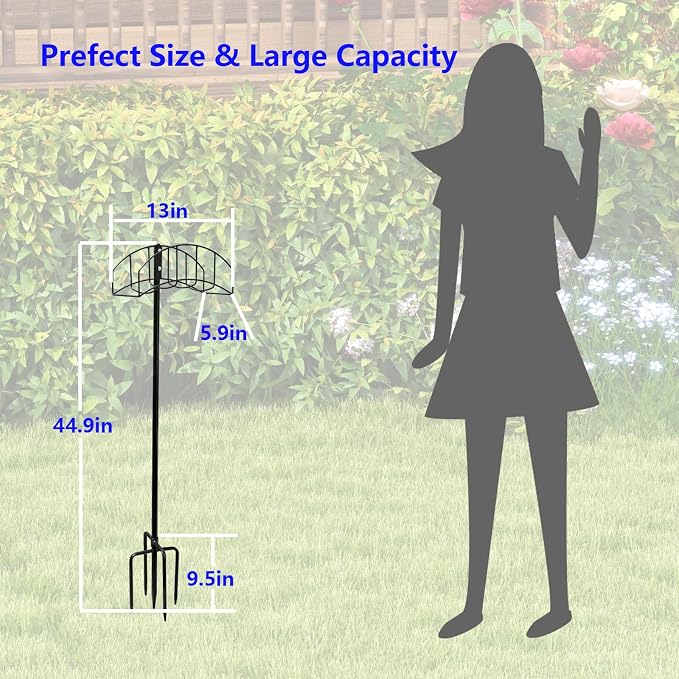 2-Pack Garden Hose Holder Freestanding with Upgrade 5 Prongs Base Rustproof Garden Hose Hose Hanger Storage for Outside, Yard, Lawn, Farm
