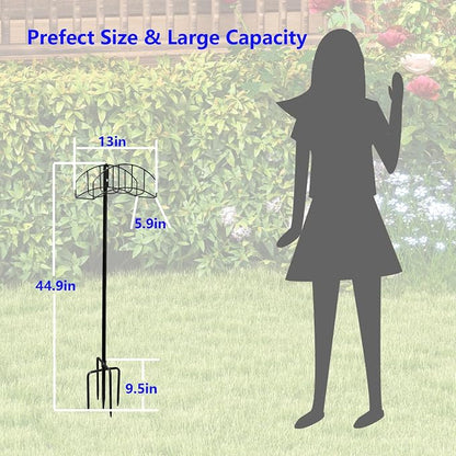 2-Pack Garden Hose Holder Freestanding with Upgrade 5 Prongs Base Rustproof Garden Hose Hose Hanger Storage for Outside, Yard, Lawn, Farm
