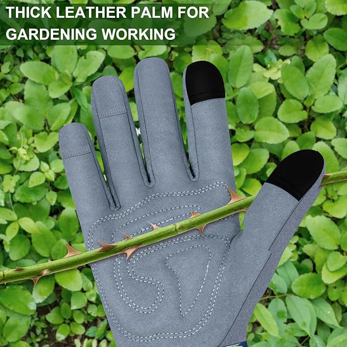 Long Gardening Gloves for Women Thorn Proof Leather Garden Gloves Breathable Working Gloves for Women Yard Outdoor