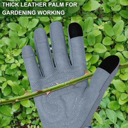Long Gardening Gloves for Women Thorn Proof Leather Garden Gloves Breathable Working Gloves for Women Yard Outdoor