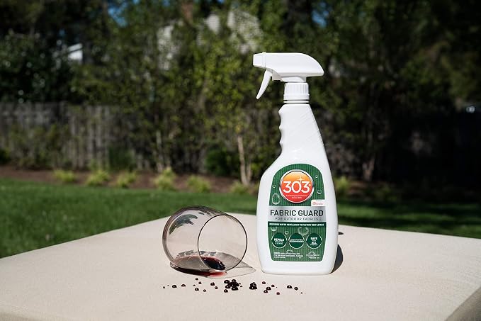 303 (30606) Products Fabric Guard - For Outdoor Fabrics - Restores Water Repellency To Factory New Levels - Repels Moisture - Prevents Stains - Safe For All Fabrics, 32 fl. oz., White