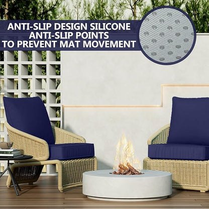 24" x 24" x 6" Outdoor Deep Seat Cushions Set - Waterproof & Fade Resistant Patio Furniture Replacement Cushions, Non-Slip Outdoor Cushions Fit Loveseats, Couches, Chairs, and Sofas.