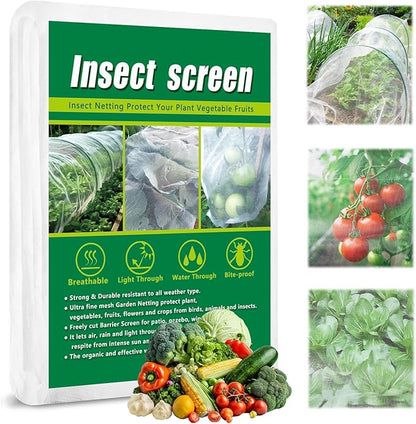 10 X 100 FT Garden Mesh Netting Pest Barrier for Raised Beds, Fruit Tree Netting for Cicadas, Bird Insect Nettings for Garden, Blueberry Bush Strawberry Netting Cover for Garden Protection