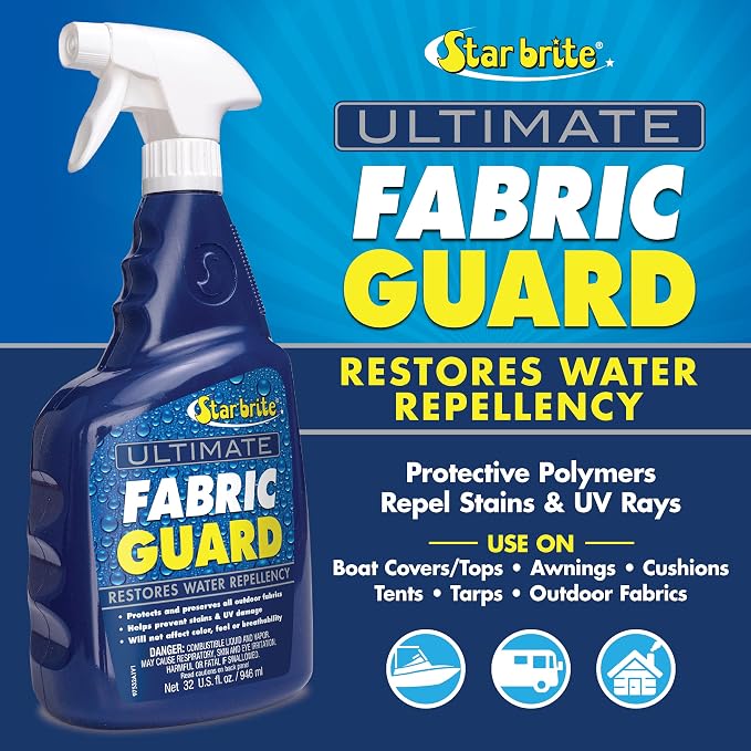 STAR BRITE Ultimate Outdoor Fabric Protection Spray - Extends Fabric Life, Restores Water Repellency, Blocks UV Rays, for Boat Covers, Awnings & More - 32 OZ (097532)
