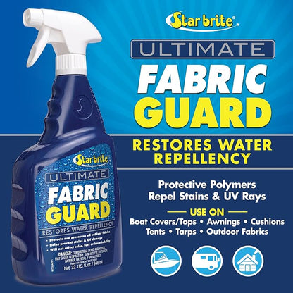 STAR BRITE Ultimate Outdoor Fabric Protection Spray - Extends Fabric Life, Restores Water Repellency, Blocks UV Rays, for Boat Covers, Awnings & More - 32 OZ (097532)