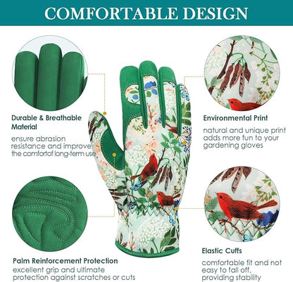 Trifabricy Gardening Gloves for Women, Breathable leather Garden Gloves with Grip, Thorn-Proof Puncture-Resistant Work Gloves