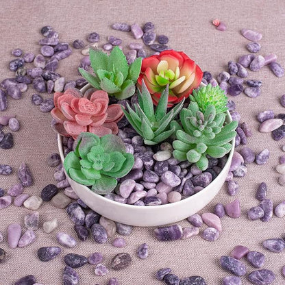 Polished Lepidolite Crystal Chips Set, 0.4", 128 Pcs - Handpicked Tumbled Stones and Crystals Bulk for Healing, Reiki, Meditation, Witchcraft and Home Decor