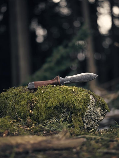 Barebones Hori Hori Ultimate - Garden Knife with Double-Edged Tempered Steel Blade, Walnut Handle, Ambidextrous Use, Japanese Knife Garden Tool for Weeding and Gardening (Tool & Sheath)