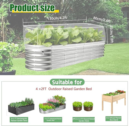 2 PCS Garden Netting for Raised Beds 2x4 Fine Mesh Raised Beds Garden Bug Netting Pest Barrier Screen with Drawstring for Plants to Keep Small Animals Pest Out Protect for Vegetables (2x4 FT)