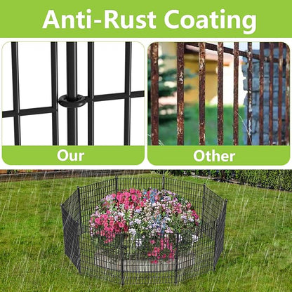 15 Panels No Dig Garden Fence, 40 in(H) X 36.3 ft(L) Metal Fence Panels, Thickened Rustproof Garden Fencing, Animal Barrier Fence for for Dogs, Rabbits, Landscape, Patio