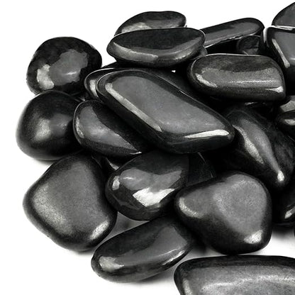 9lb Black River Rocks for Plants, 1-3 Inch Pebbles for Indoor Plants, Polished Garden Rocks Outdoor Landscaping, Decorative Stones for Vases, Succulents, Aquarium, Walkways