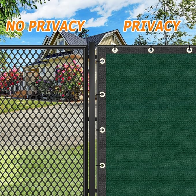 KANAGAWA 4ft x 50ft Privacy Screen Fence, 90% Blockage Heavy Duty 175 GSM Fencing Mesh Net Cover for Outdoor Wall Garden Yard Backyard 80 Cable Zip Ties Included Dark Green