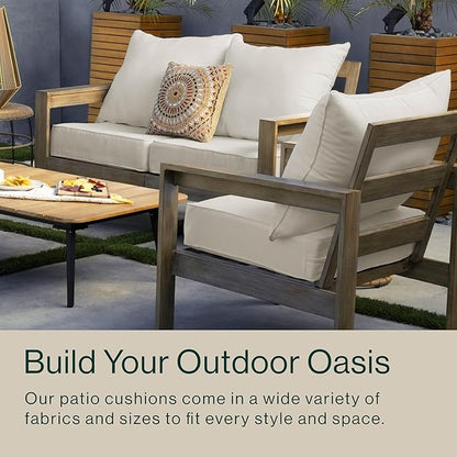 Honeycomb Outdoor Deep Seat, 24 x 23, Cabana Stripe Green & Cream Chair Cushion for Patio Furniture