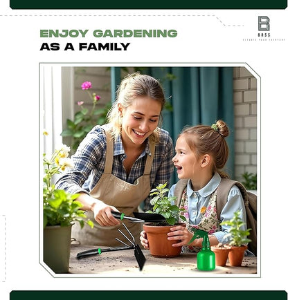 Gardening 9-Piece Heavy Duty Carbon Steel Gardening Tool Set – Rust-Proof, Ergonomic Non-Slip Handles with Durable Storage Tote Bag – Ideal Garden Gift by BRSS
