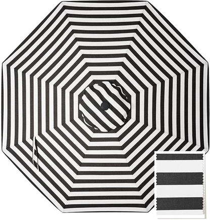 MASTERCANOPY 5-Year-Non-Fading Olefin 9FT Patio Umbrella Replacement Canopy-Black&White Canopy Only