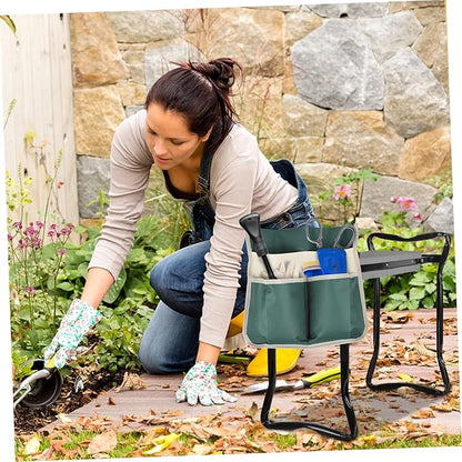 YARNOW Garden Kneeler Tool Bag Large Multi-Pocket Tote with Durable 600D Fabric Storage Pouch for Gardening Tools Organizer and Easy Carry